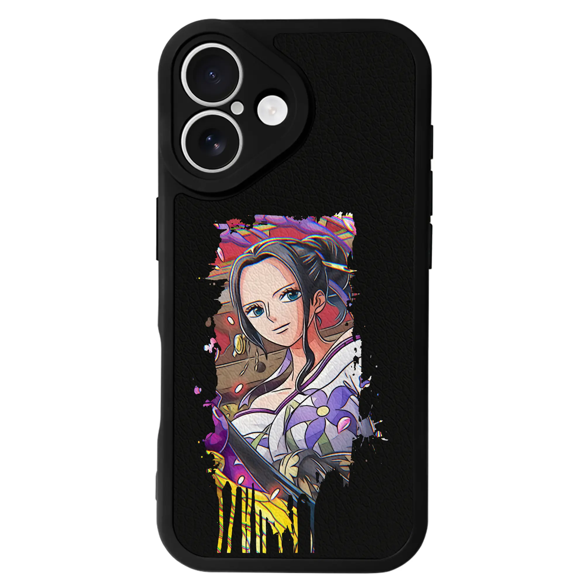 ワンピース グッズ ニコ・ロビン - IPhone 16シリーズ対応 ・ シリコンスマホケース ・ レザー調 ・ 高精度フィット ・ 耐衝撃 ・ ワイヤレス充電対応 ・ 精密カット